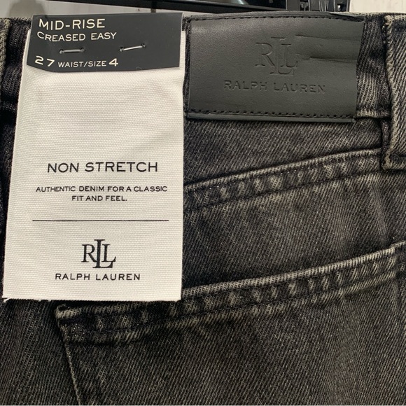 Lauren Ralph Lauren Wide Leg Mid Rise Non Stretch Jeans Creased Easy W27 Size 4 - Picture 11 of 15